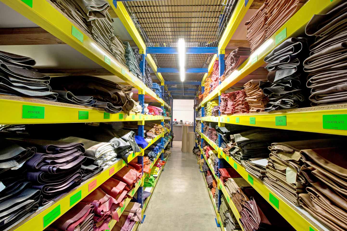 Hide House Warehouse Long Rows of Hides