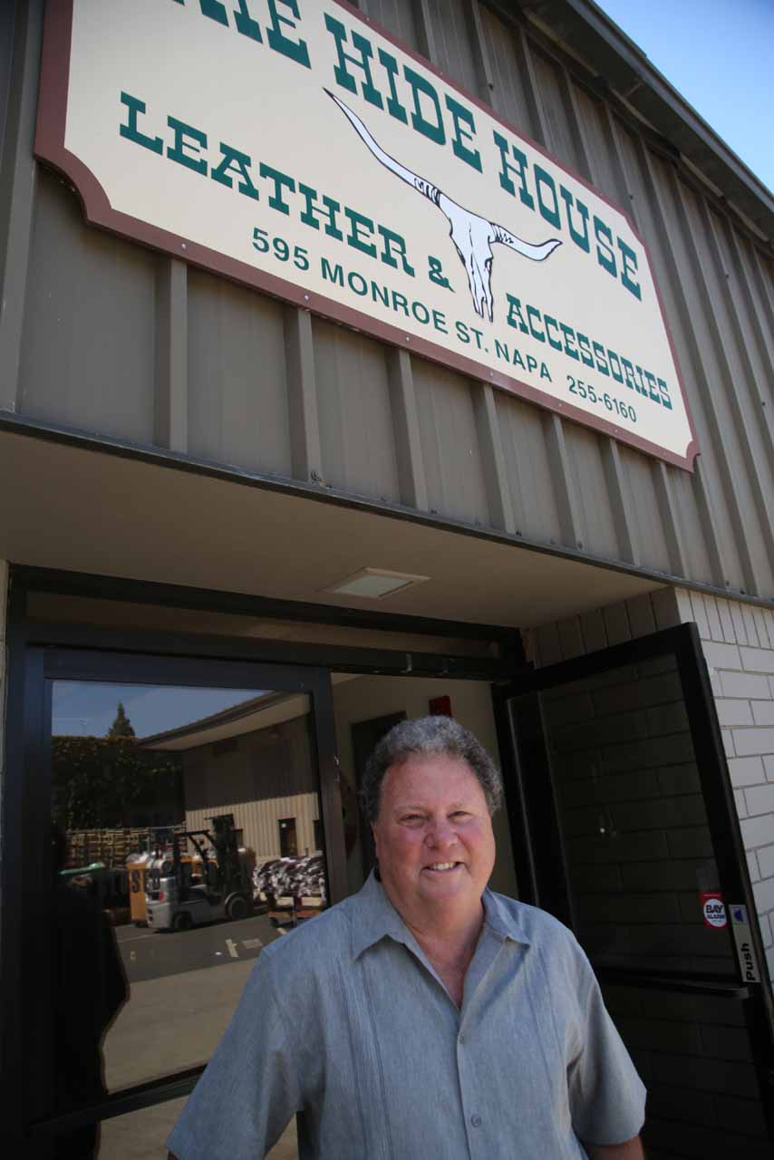 Rob Deits in front of Hide House Sign
